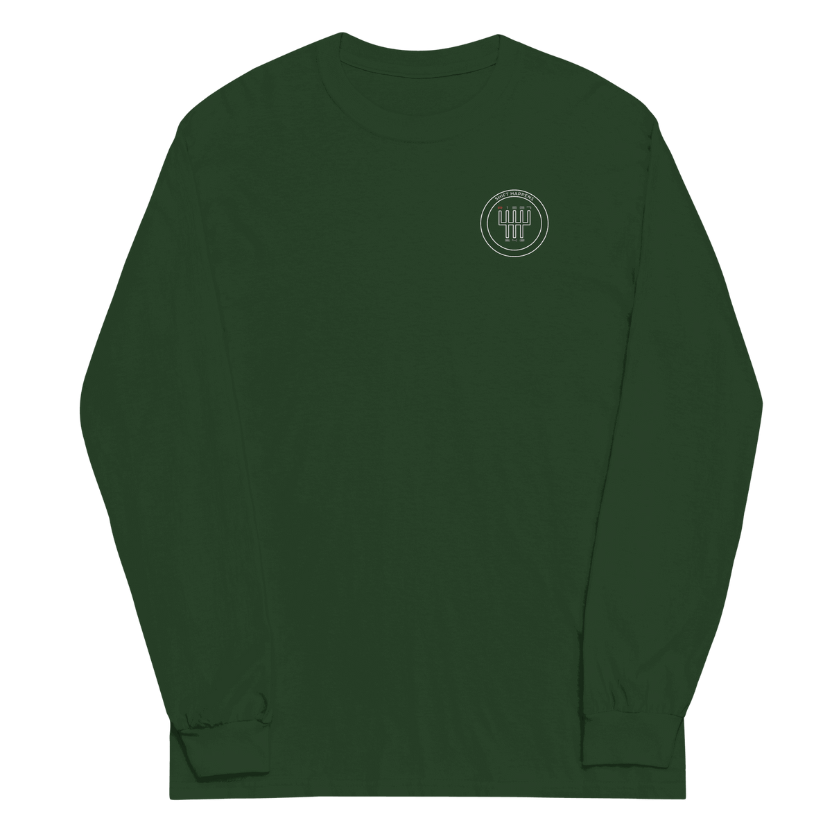 Men's Shift Happens Long Sleeve T-Shirt in classic fit with rib cuffs and cotton fabric