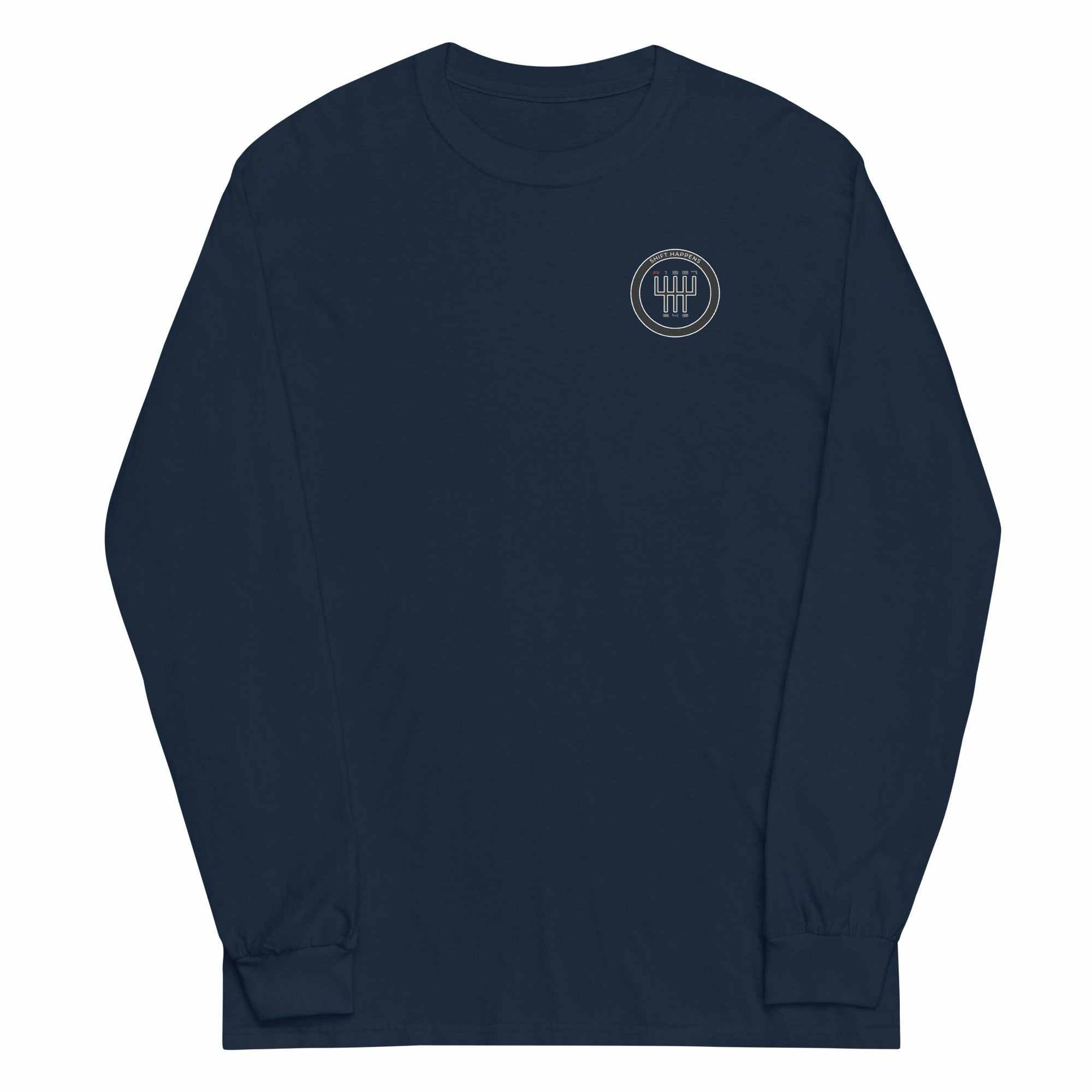 Shift Happens Long Sleeve T-Shirt navy blue men&