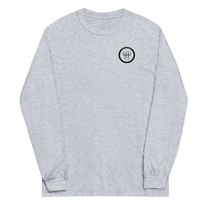 Shift Happens Long Sleeve T-Shirt in sport grey with classic fit and ribbed cuffs