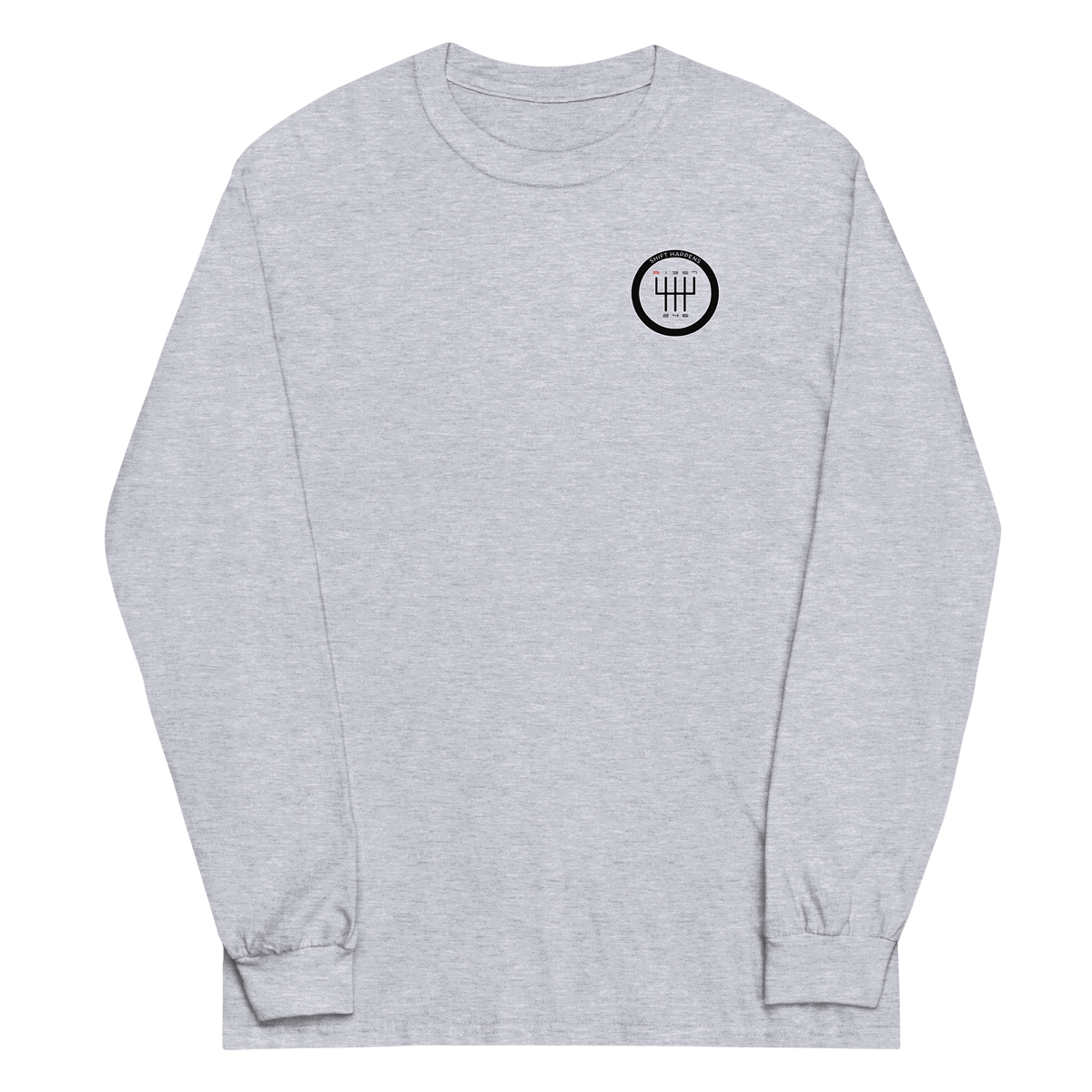 Shift Happens Long Sleeve T-Shirt made of 100% cotton with classic fit and ribbed cuffs for men