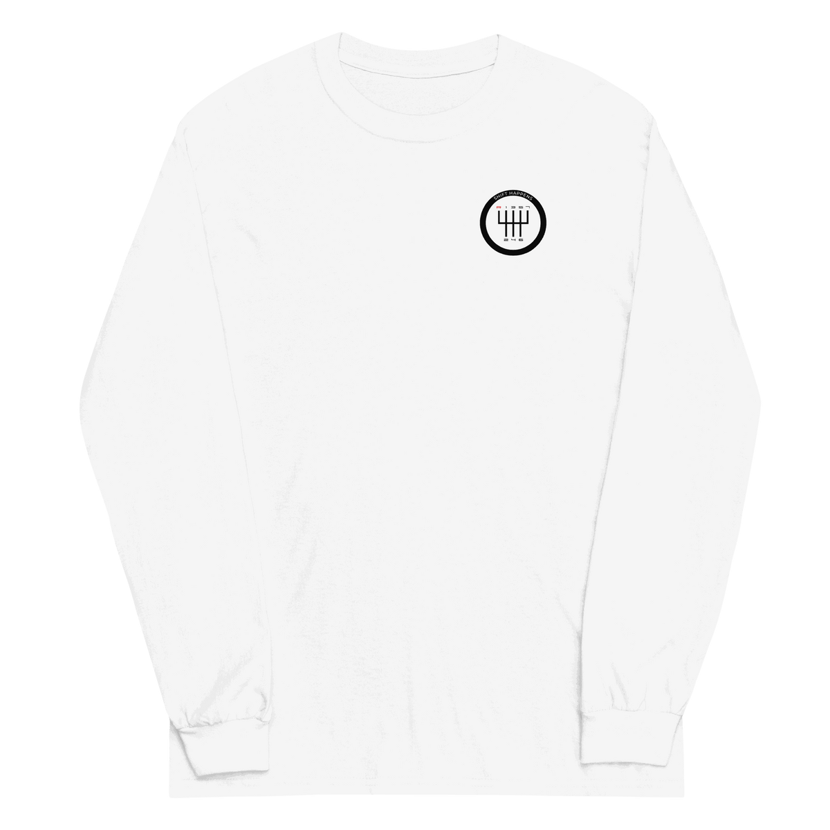 Men's Shift Happens Long Sleeve T-Shirt in classic fit with ribbed cuffs and 100% cotton fabric