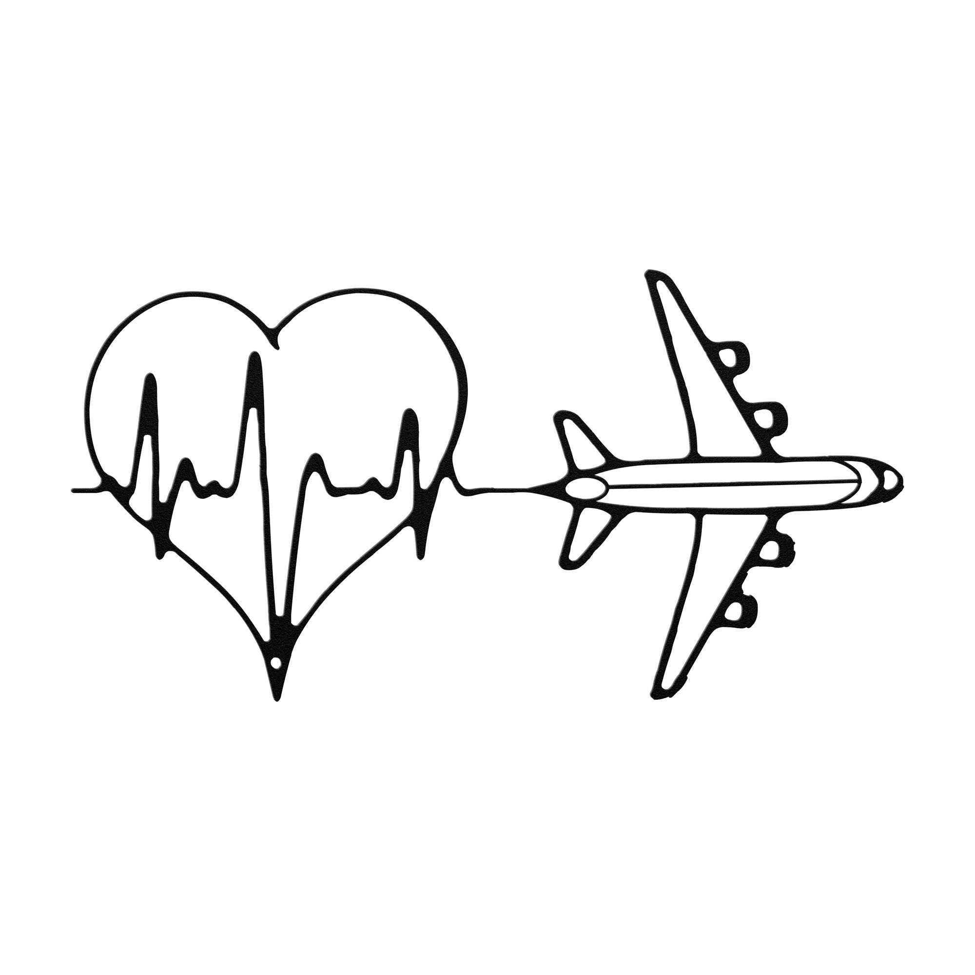 Metal Wall Art Heartbeat Travel Wall Art Modern Aviation Decor - Prop and Piston
