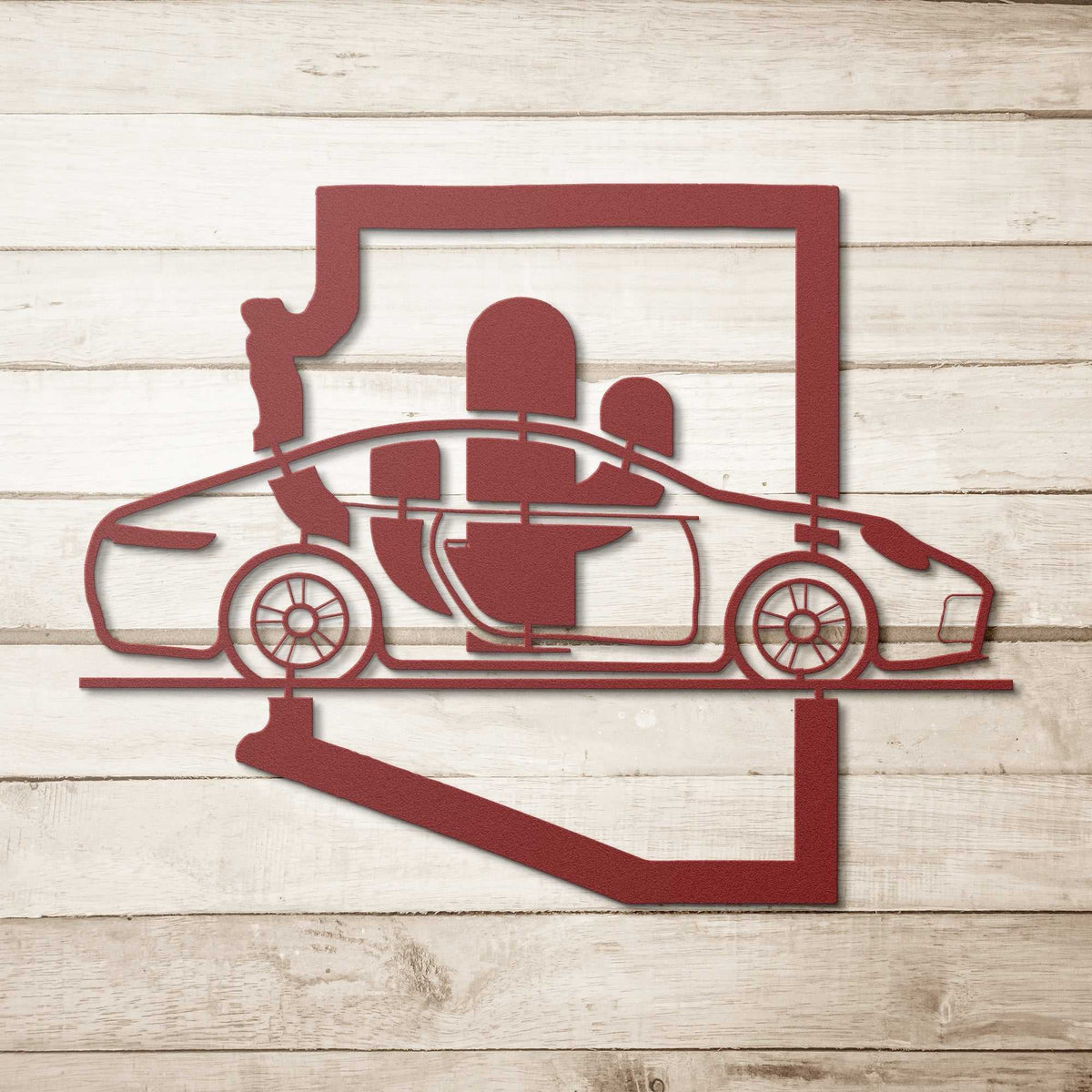 Nine Eleven Arizona cactus wall art made from durable powder-coated steel for indoor or outdoor automotive western decor