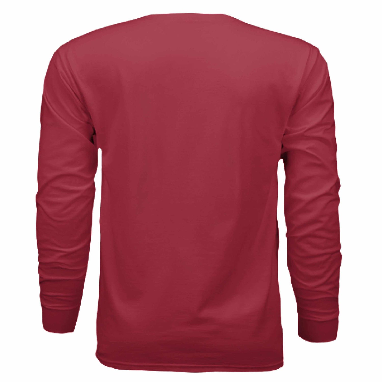 Back view of red Flight Academy long sleeve t-shirt made with 100% combed and ringspun cotton