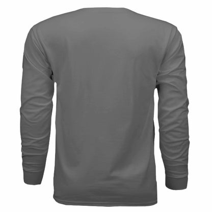 Flight academy long sleeve t-shirt in gray with ribbed cuffs and tailored fit, made from 100% combed cotton.