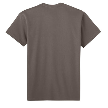 Next Level Apparel unisex heavyweight t-shirt made of 100% USA combed ring-spun cotton in heather gray with relaxed fit and double-needle hem