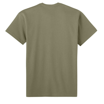 Next Level Apparel unisex heavyweight t-shirt in heather gray with relaxed fit and double-needle hem