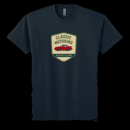 Classic Car T-Shirt in heather gray with relaxed fit and double-needle hem