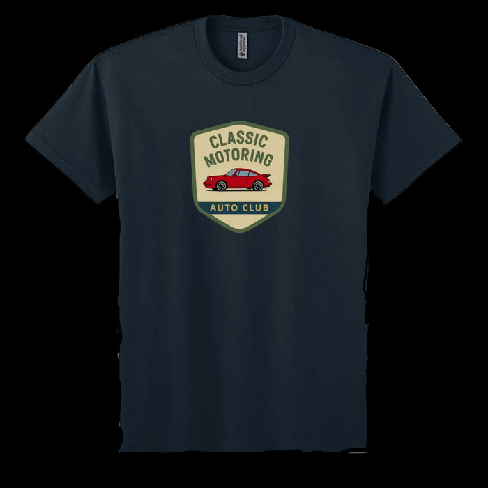 Classic Car T-Shirt in heather gray with relaxed fit and double-needle hem
