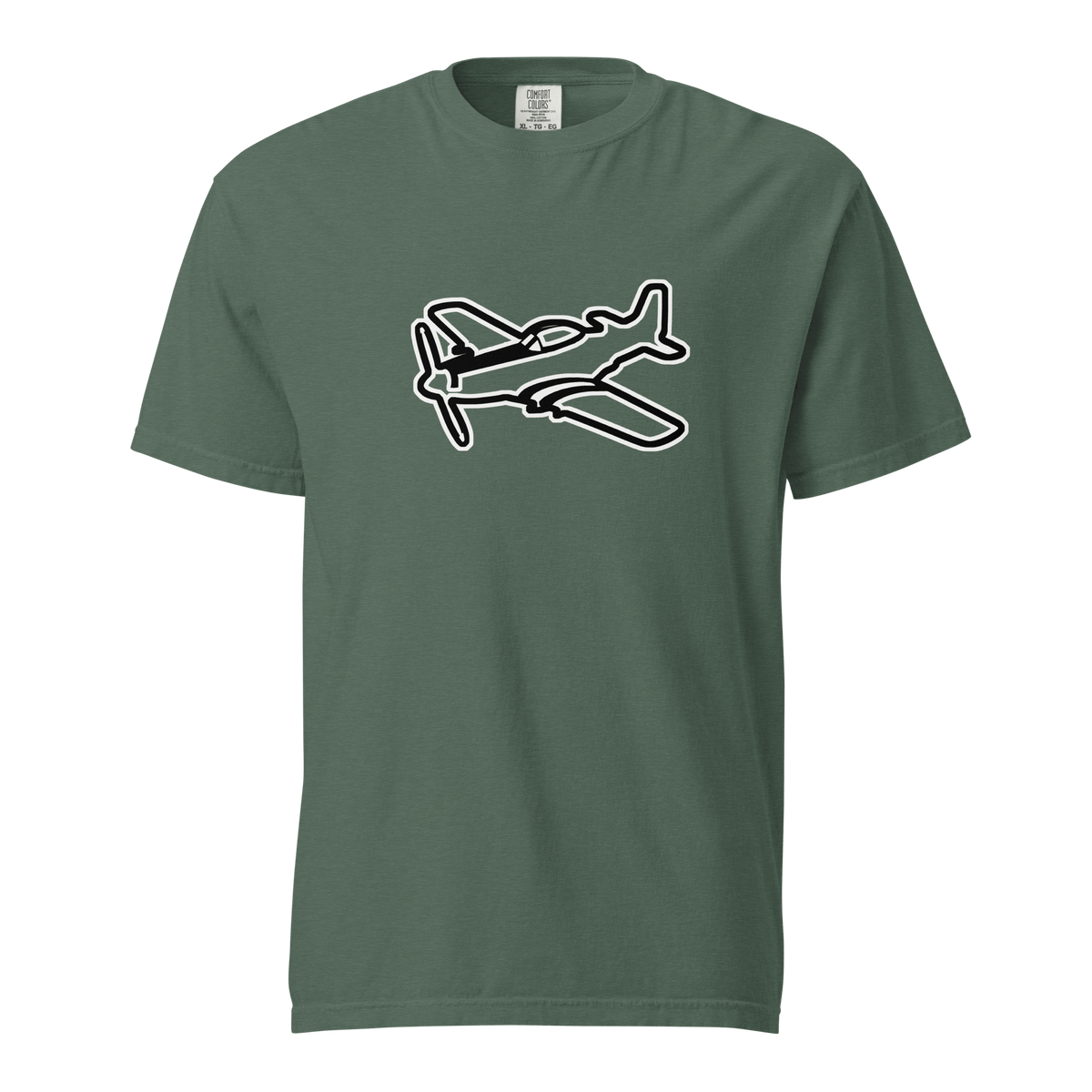 P51 Black and White unisex heavyweight tee made of 100% ring-spun cotton with relaxed fit and durable stitching