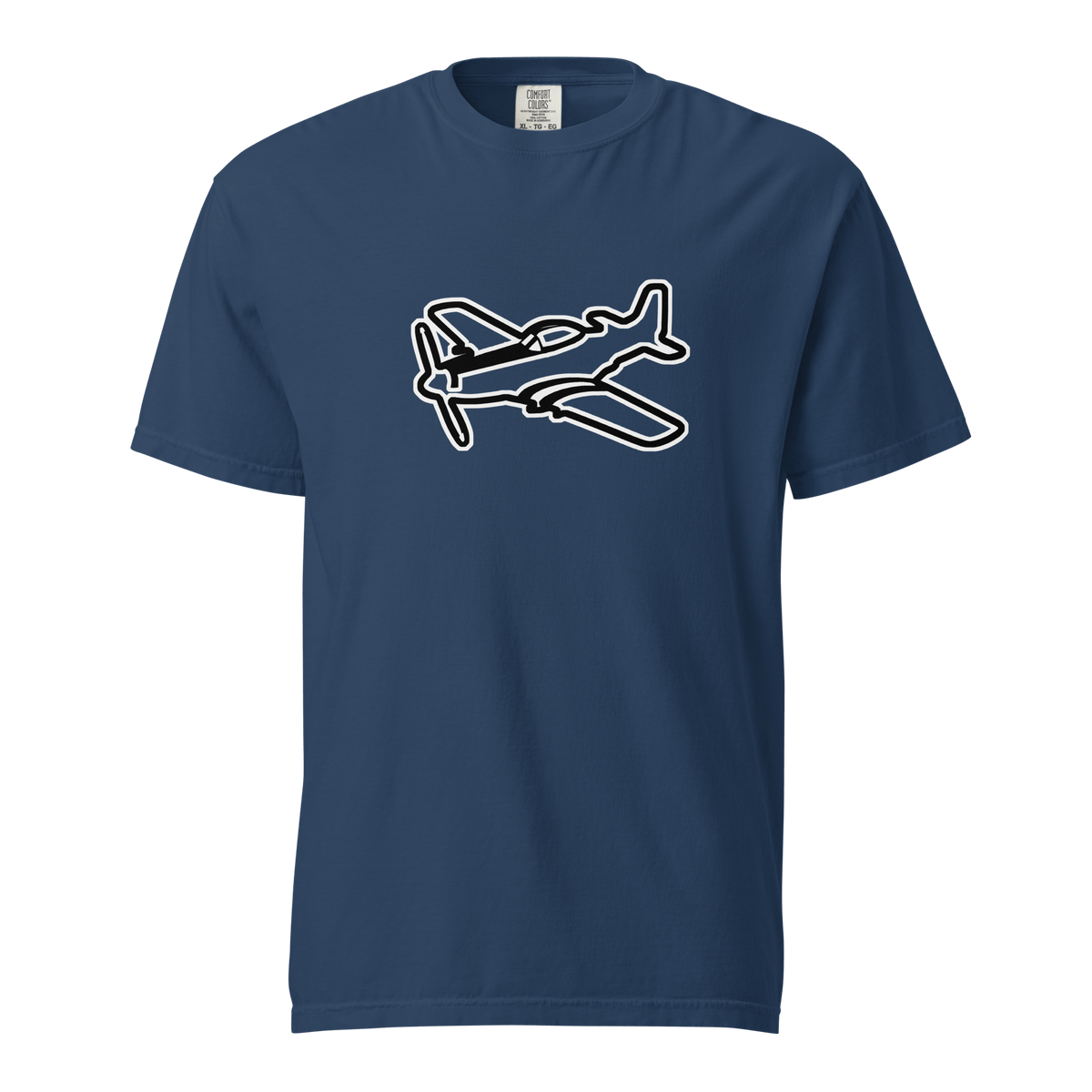 P51 Black and White unisex heavyweight garment-dyed t-shirt made of 100% ring-spun cotton with relaxed fit and durable double-needle stitching