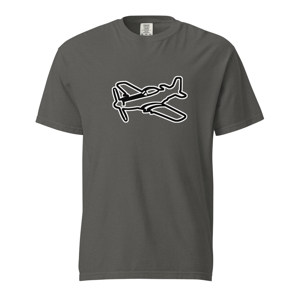 P51 Black and White unisex heavyweight garment-dyed cotton t-shirt with relaxed fit and durable stitching