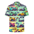 Colorful PCAR Button Ups shirt with car print, lightweight moisture-wicking fabric, oversized fit, and UPF50+ protection.