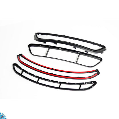 White Porsche Cayman with E3Tuning GT4 Style Front Bumper Conversion and LED DRLs