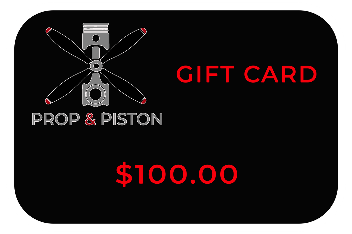 Prop and Piston Gift Card for aviation enthusiasts with wide product selection