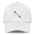 Low-profile aviation hat with embroidered eyelets and adjustable buckle strap in chino cotton twill