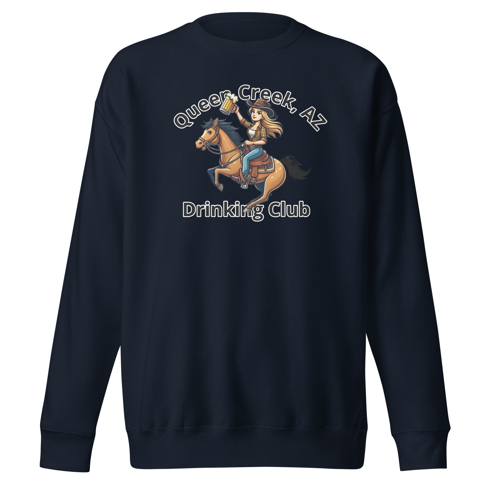 Queen Creek, AZ Cowgirl Drinking Club Unisex Sweatshirt - Prop and Piston