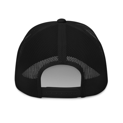 Back view of Flaps 15 Trucker Aviation Hat showcasing mesh design and adjustable closure.