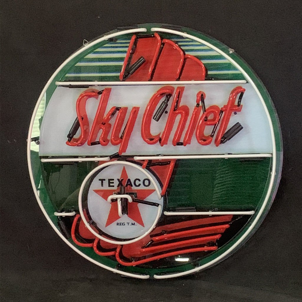 Sky Chief Texaco Gasoline Neon Signs Light - Prop and Piston