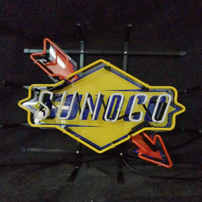 Sunoco Gasoline Company Logo Neon Sign Light - Prop and Piston