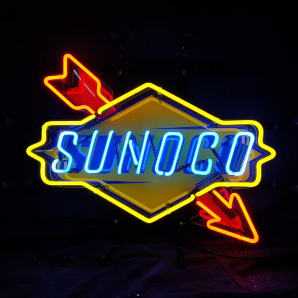 Sunoco Gasoline Company Logo Neon Sign Light - Prop and Piston