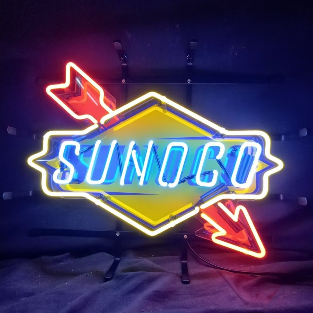 Sunoco Gasoline Company Logo Neon Sign Light - Prop and Piston