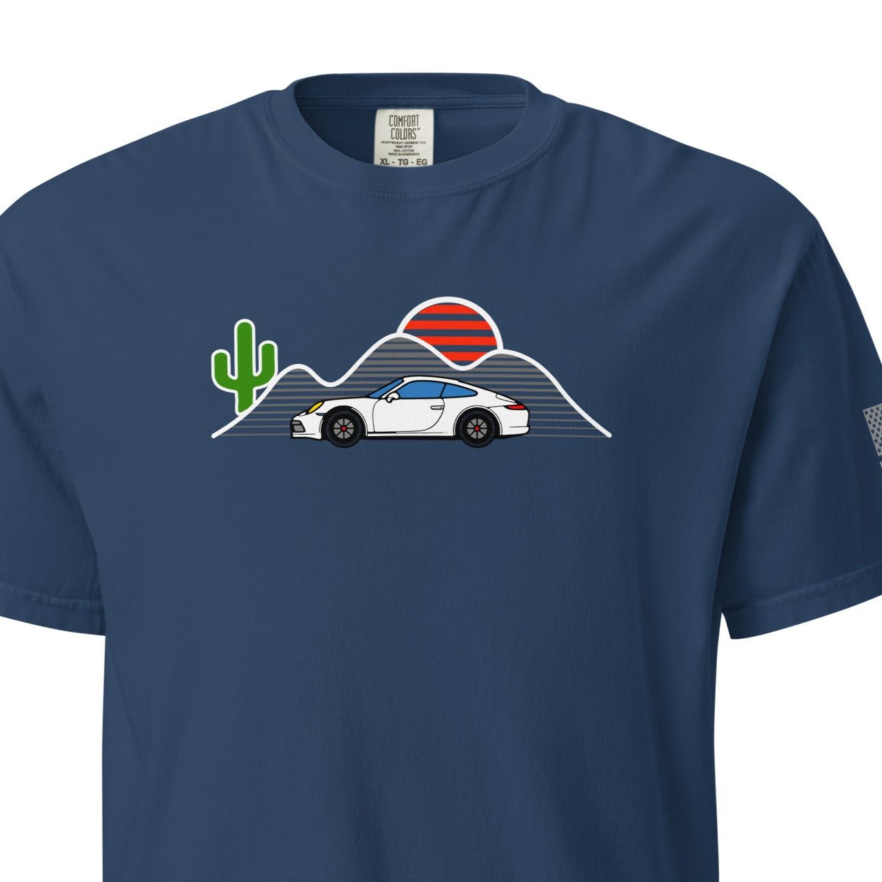 Sunset Sports Car T-Shirt – Drive Into the Horizon in Style - Prop and Piston
