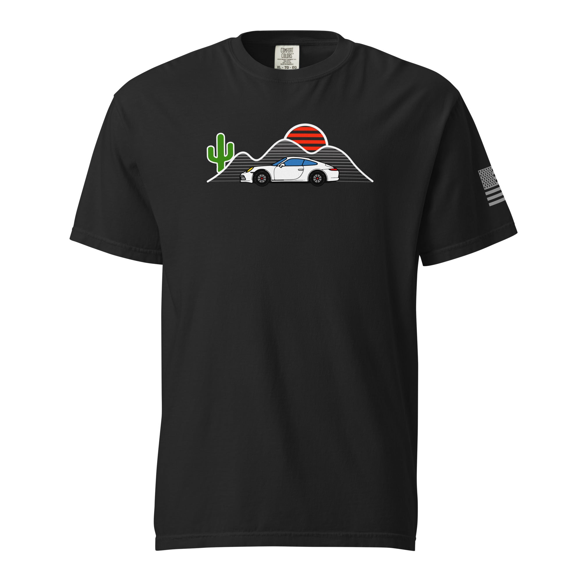 Sunset Sports Car T-Shirt – Drive Into the Horizon in Style - Prop and Piston