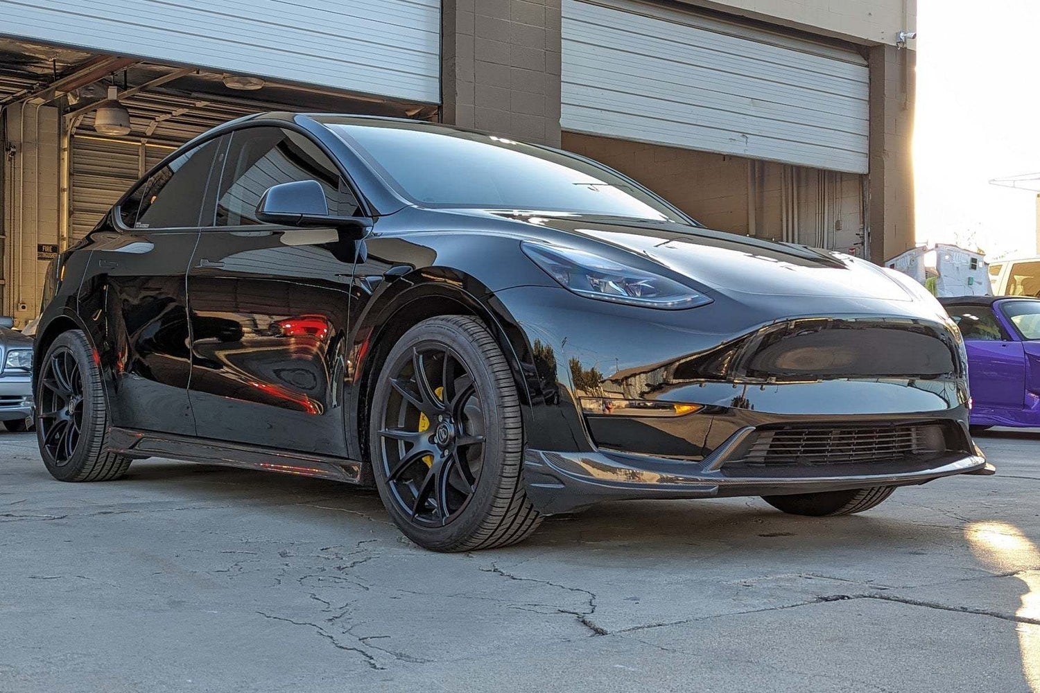 Tesla Model Y Genuine Carbon Fiber SHX Front Lip | FYBR Aerodynamics - Prop and Piston