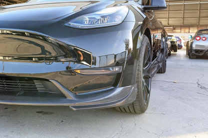 Tesla Model Y Genuine Carbon Fiber SHX Front Lip | FYBR Aerodynamics - Prop and Piston