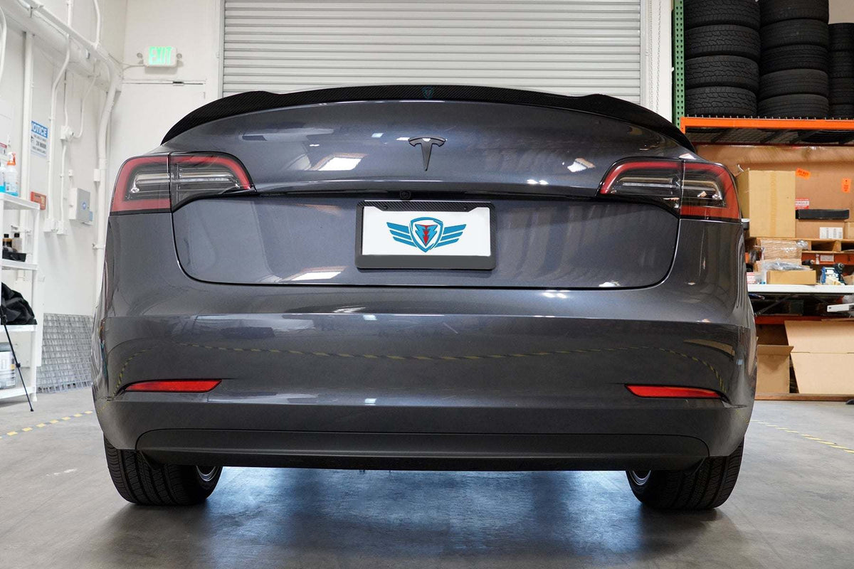 FYBR Tesla Model 3 CS Genuine Carbon Fiber Trunk Spoiler - Prop and Piston