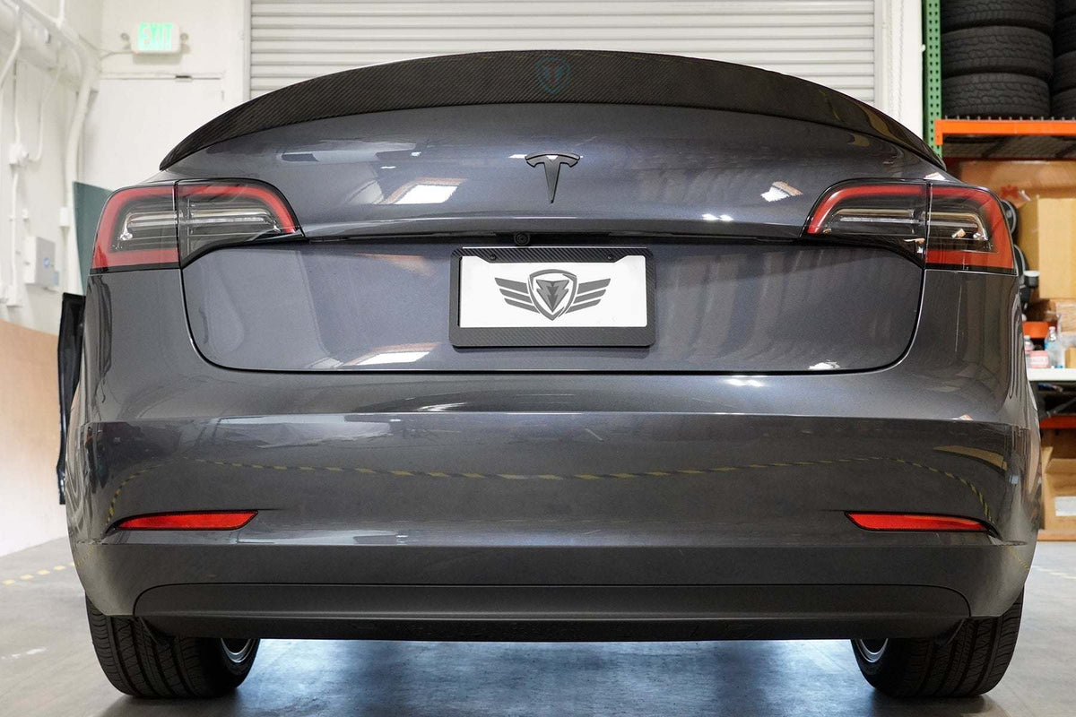 FYBR Tesla Model 3 MX Genuine Carbon Fiber Trunk Spoiler - Prop and Piston