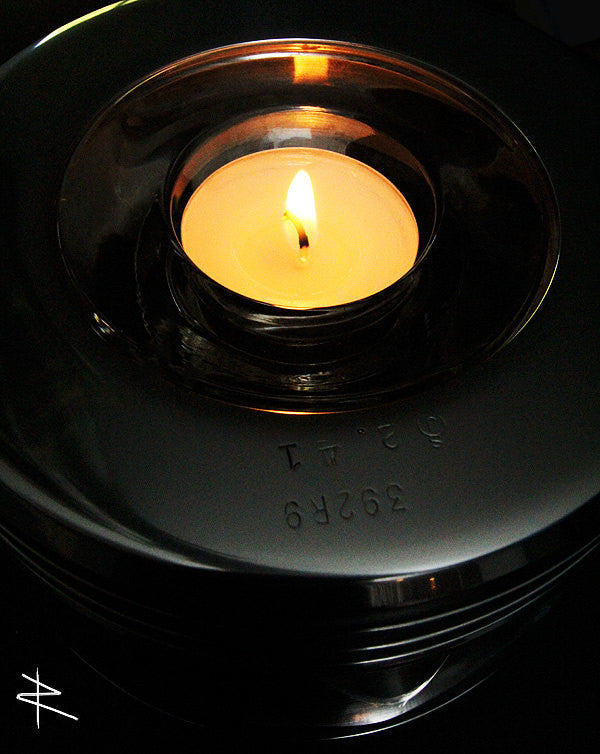 the KATE Jacobs WWII Radial Engine Piston Mirror Polished Tea Light Candle Holder - Prop and Piston