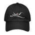 Under Armour® Jet Set black dad hat with embroidered airplane, HeatGear® sweatband, adjustable strap