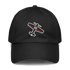 Black adjustable Aviation Pilot Hat with embroidered airplane design