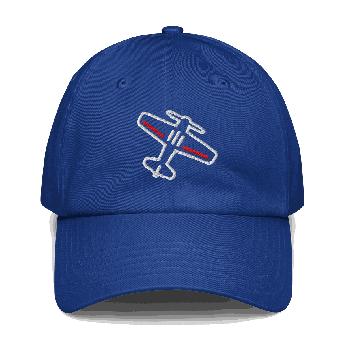 airplane silhouette baseball cap Blue aviation pilot hat with embroidered airplane design and adjustable strap