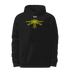 Black Prop Plane Under Armour® hoodie with yellow prop plane graphic and soft fleece fabric