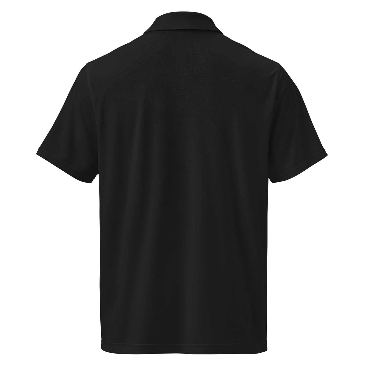 Pilot polo shirt with embroidered private jet logo, moisture-wicking golf performance fabric