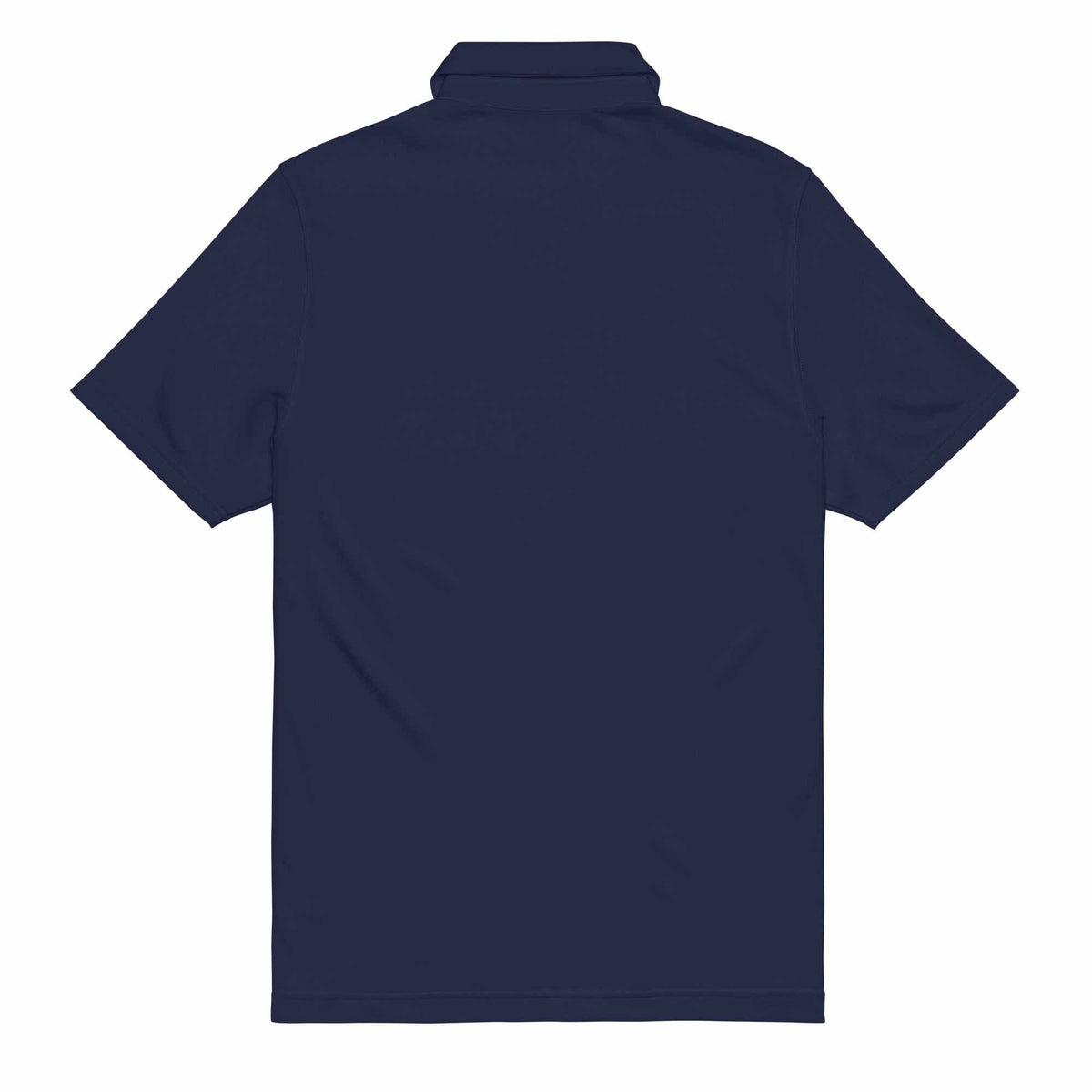 Men's pilot polo shirt with embroidered private jet logo, moisture-wicking performance fit for travel and golf