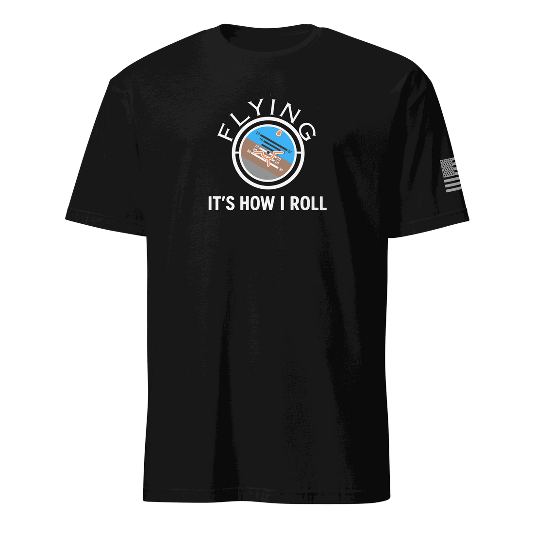 Black flying machine t-shirt with vintage airplane graphic and &quot;It&