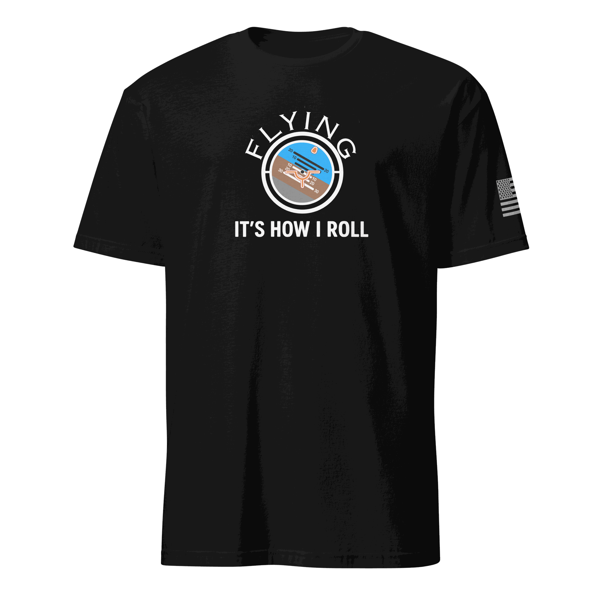 Black flying machine t-shirt with vintage airplane graphic and &quot;It&