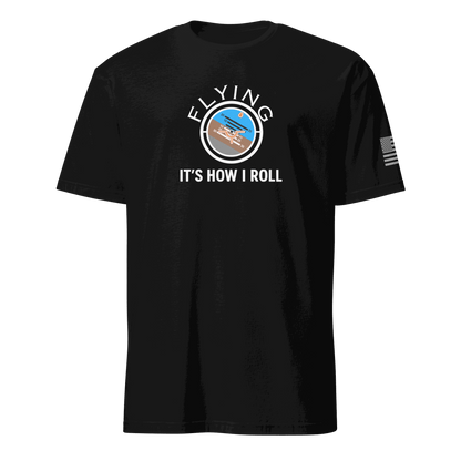 Black flying machine t-shirt with vintage airplane graphic and &quot;It&