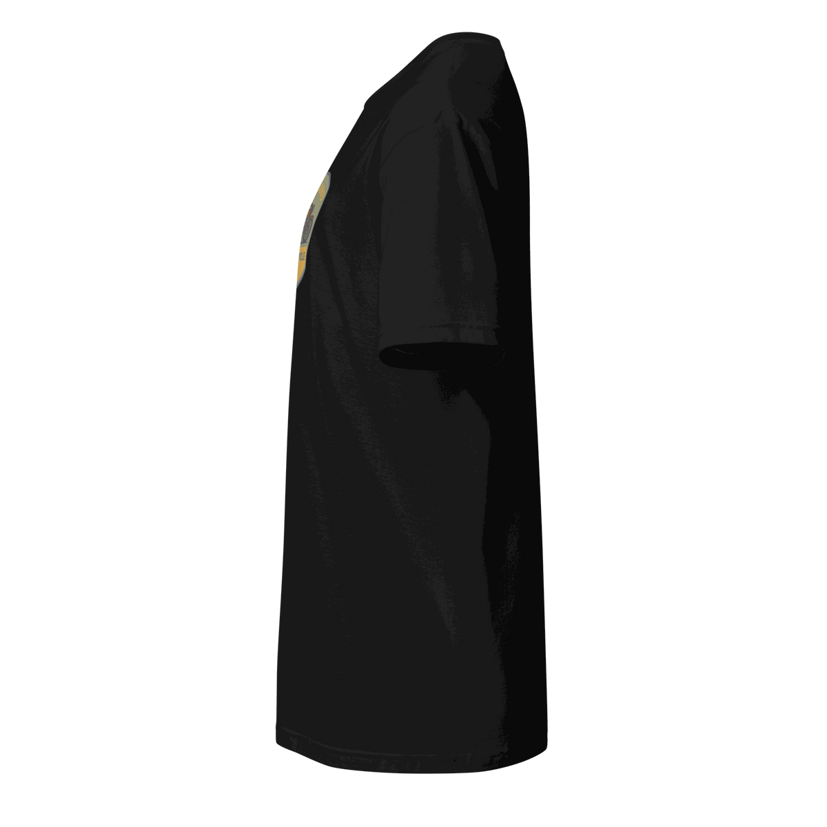 Vintage Biker T-Shirt black cotton tee side view organic ring-spun cotton motorcycle style