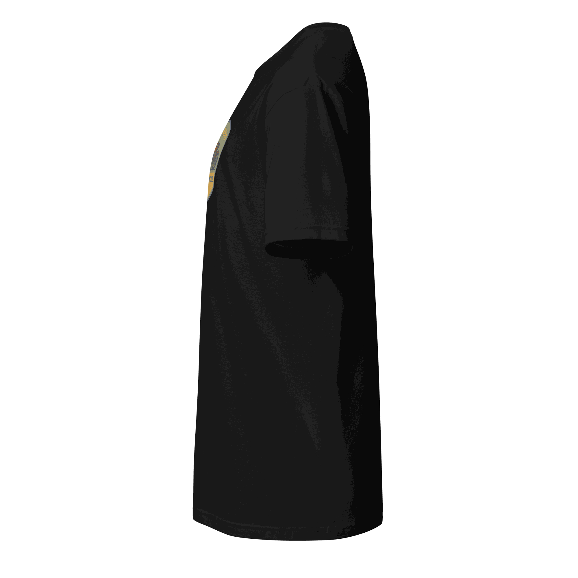 Vintage Biker T-Shirt black cotton tee side view organic ring-spun cotton motorcycle style
