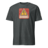 Dark gray High Voltage Warning Sign T-shirt with retro industrial design and voltage symbol on front