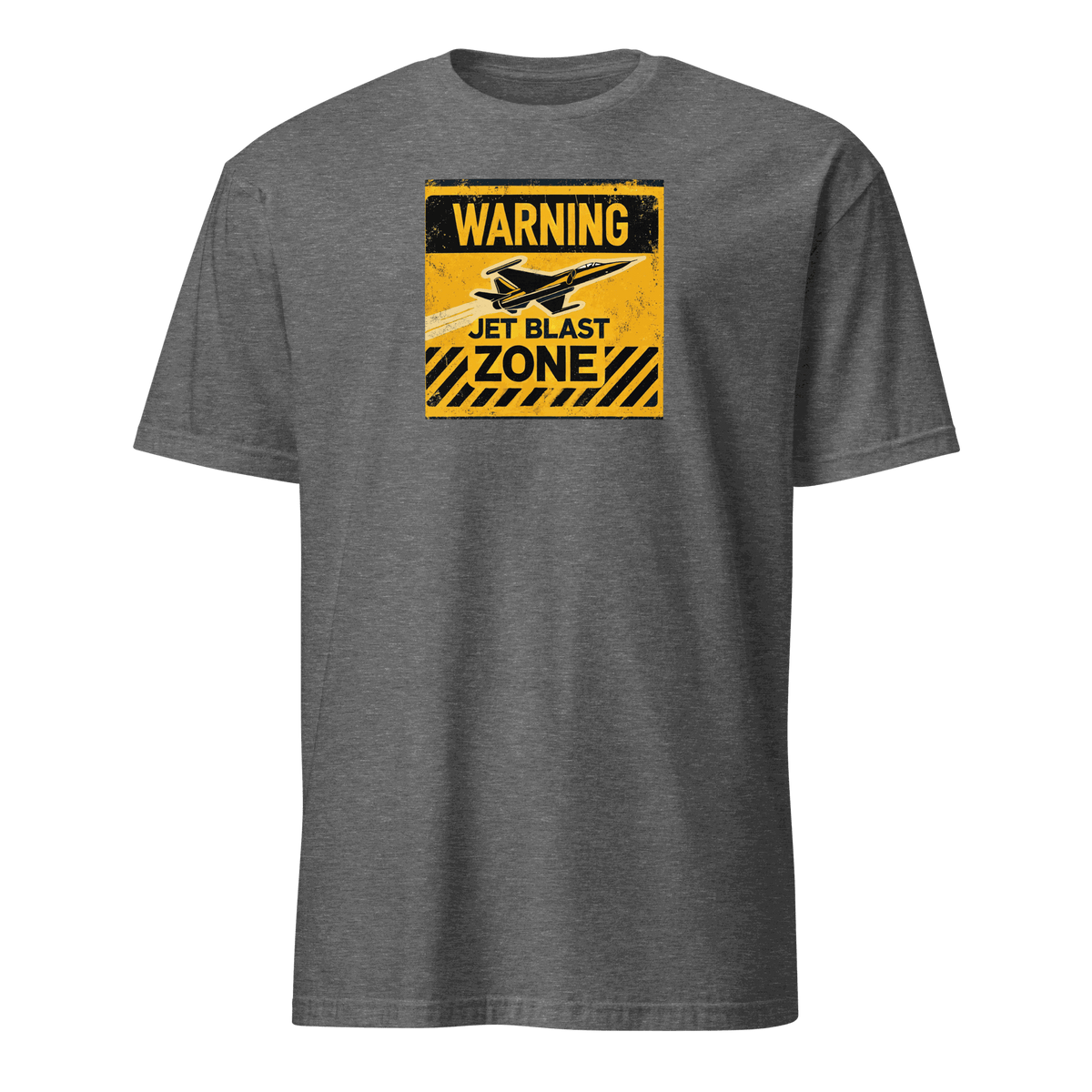 Jet Blast Zone warning graphic pilot gift t-shirt in gray