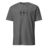 Gray manual transmission t-shirt with black and white gear shift pattern design for car enthusiasts