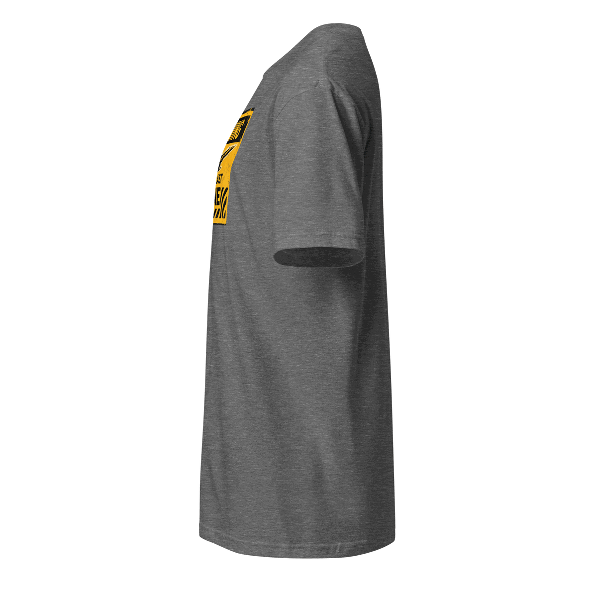 Side view of gray Jet Blast Zone t-shirt pilot gift for him or her
