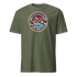 Vintage Air Races T-Shirt with retro airplane graphic on olive green tee for aviation fans and pilots