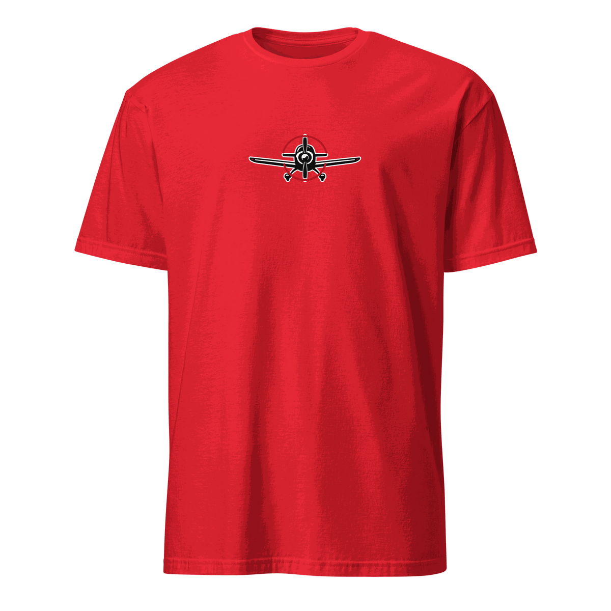 aviation t-shirt for airplane lovers in red with airplane graphic design